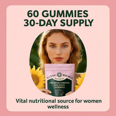 Vegan, gluten-free feminine health gummies package