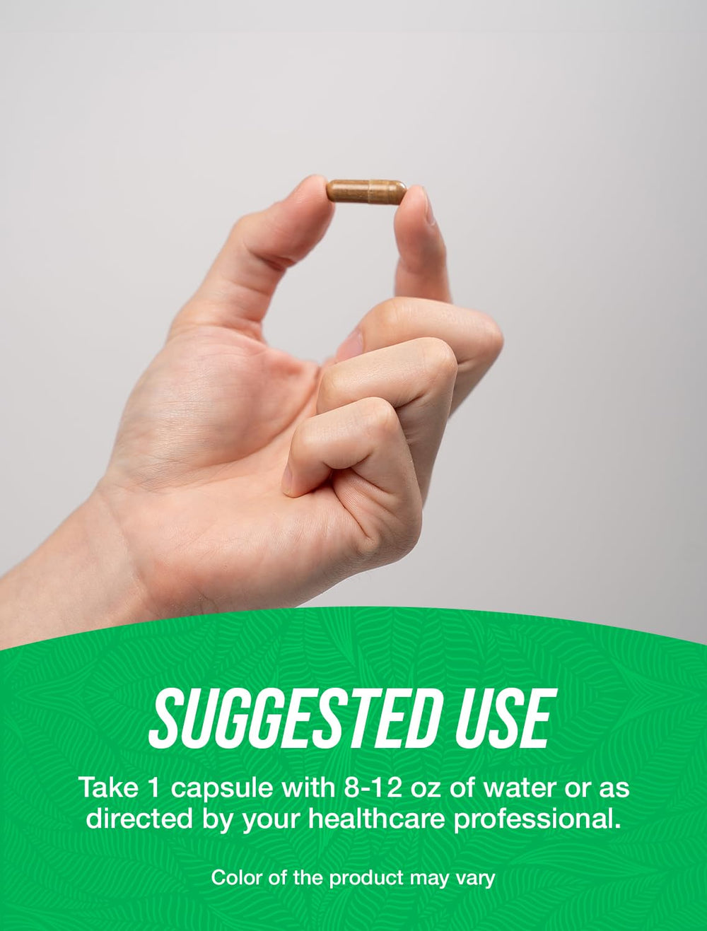 Vegan and Gluten-Free label on Green Tea Extract capsules