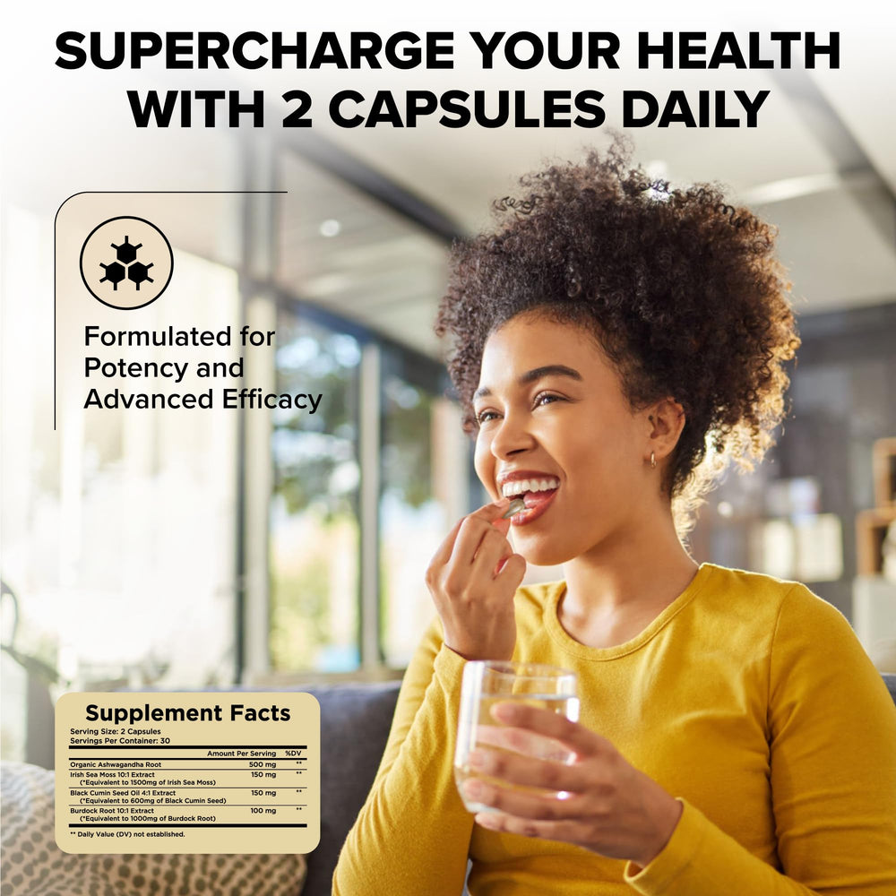 Vegan and gluten-free ashwagandha capsules