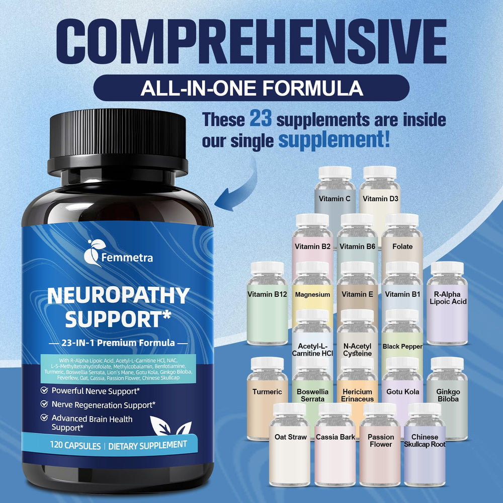 Vegan, GMP certified neuropathy supplement packaging