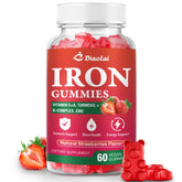 Vegan Iron Gummies Strawberry flavor bottle - 60 count