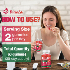 Illustration of key ingredients including zinc, calcium, folate, B6, B12, and vitamin C