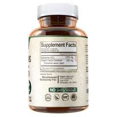 180-count vegan capsules bottle on white background