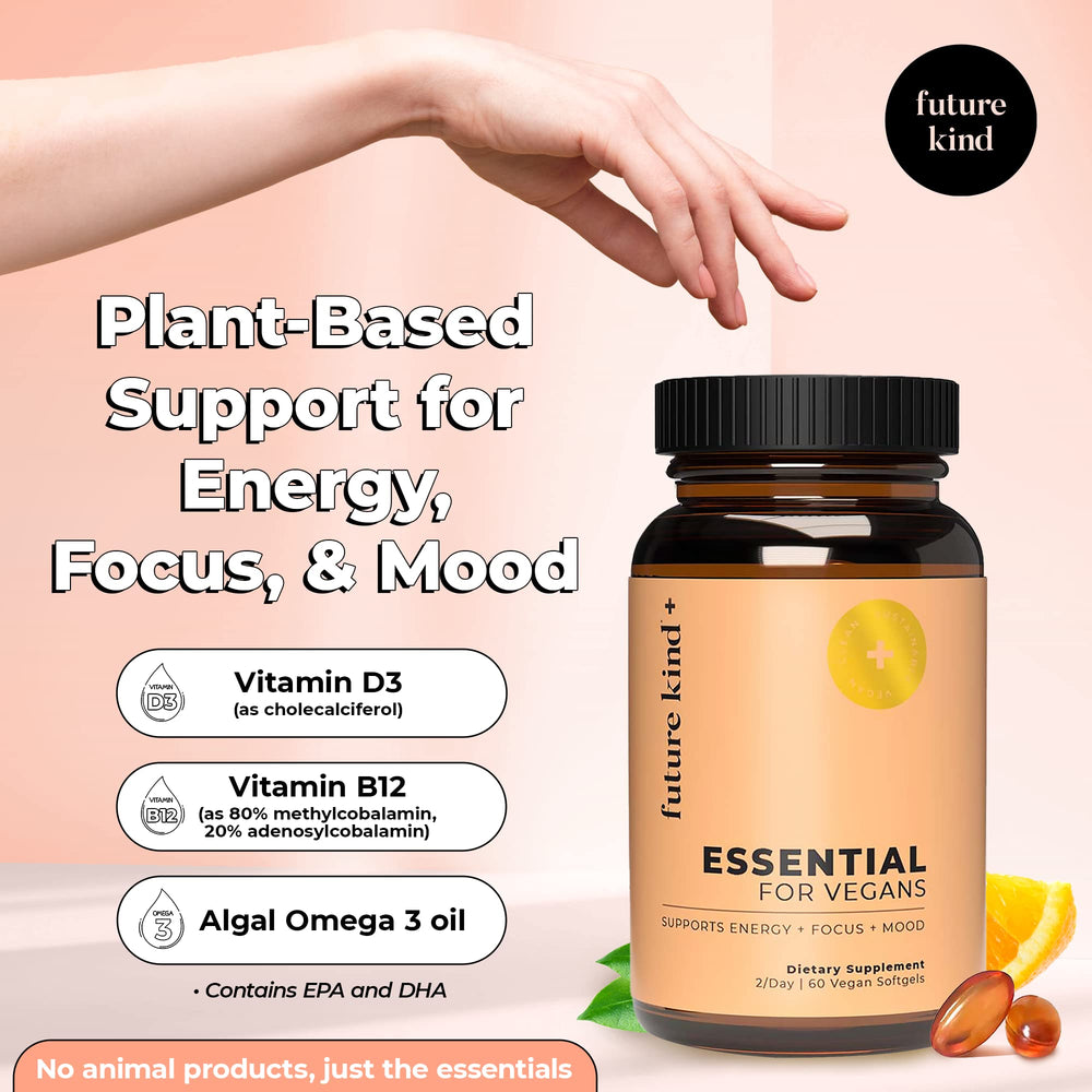 Vegan multivitamin with B12, D3 and omega-3 softgels