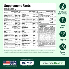 D3, Vitamin C, and Zinc supporting immune health in vegan multivitamin