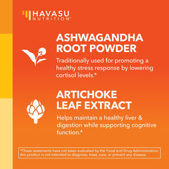 Vegan non-GMO ashwagandha capsules with artichoke extract