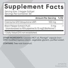 Vegan and non-GMO verified CoQ10 supplement