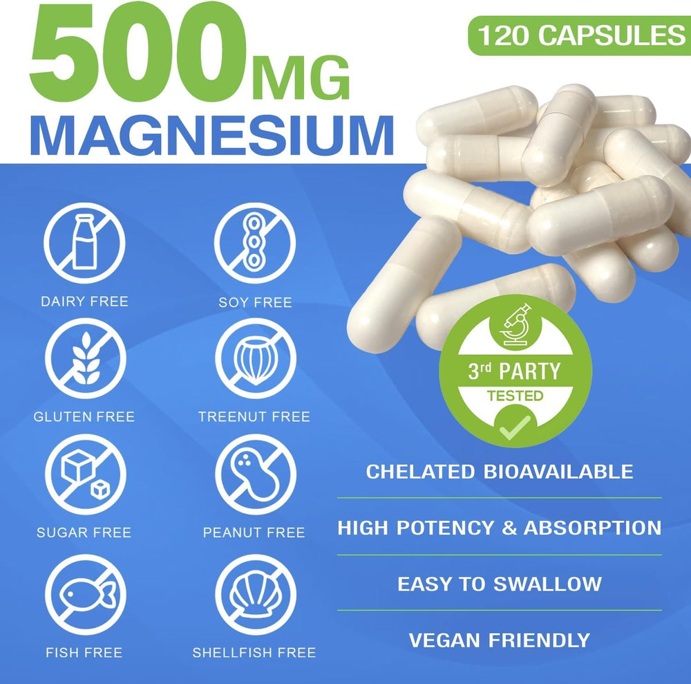 Vegan, Non-GMO, Gluten-Free magnesium glycinate product badge