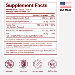 Vegan, non-GMO iron supplement packaging