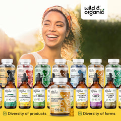 Product details highlighting vegan and non-GMO