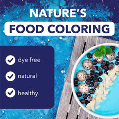 Vegan and Non-GMO blue spirulina powder label