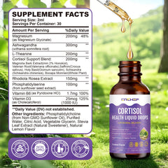 Vegan, non-GMO, sugar-free cortisol drops bottle