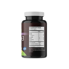 Vegan organic algae oil Omega-3 softgels in packaging