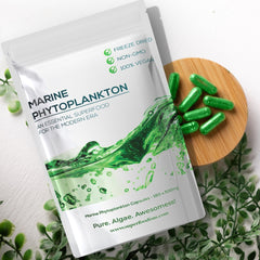 Pure organic vegan phytoplankton supplement label