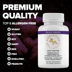 Vegan and Paleo-friendly black ginger capsules