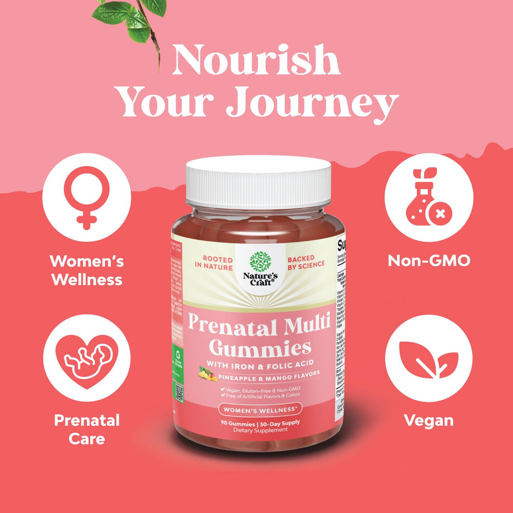 Nutrition facts for vegan prenatal gummies