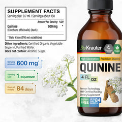 Vegan alcohol-free quinine tincture with glass dropper