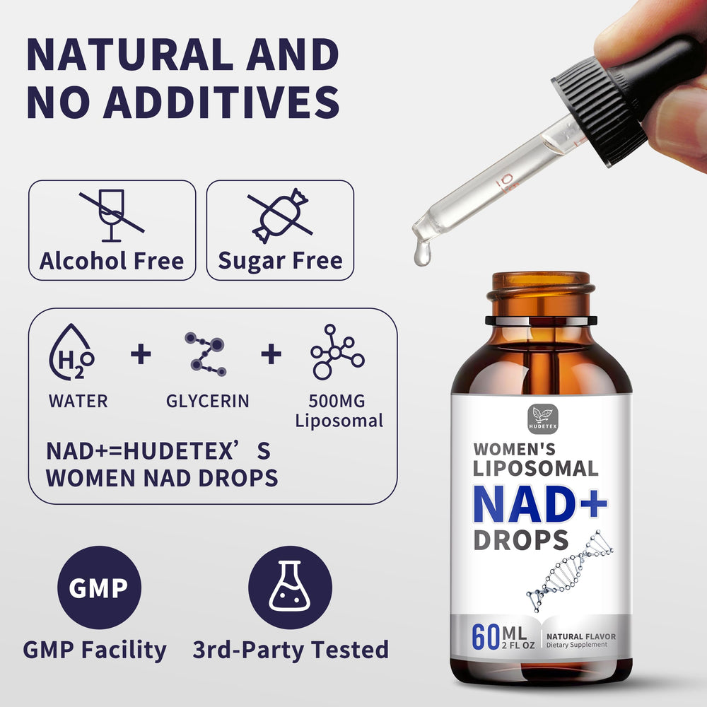 Vegan and sugar-free certification label on NAD packaging