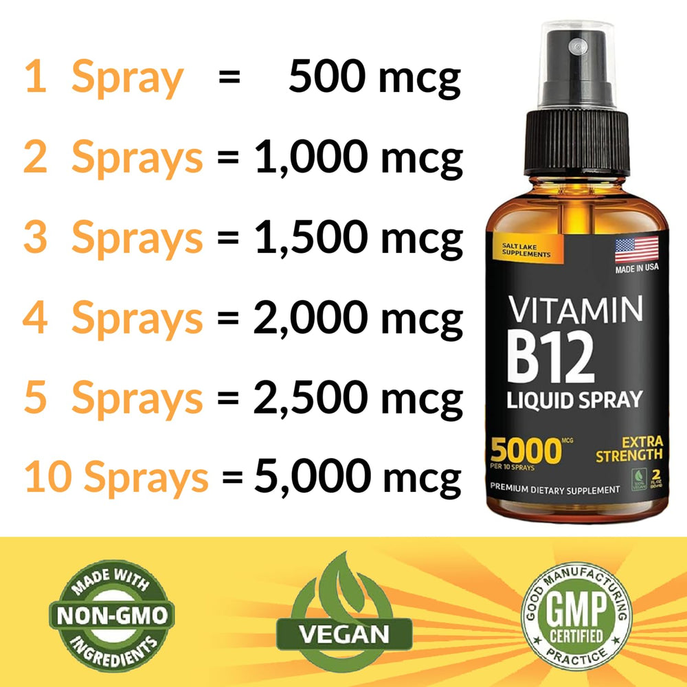 Vegan methylcobalamin B12 spray bottle