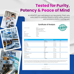 Third-party testing seal and cGMP facility icon
