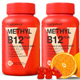 VEGEPOWER vegan B12 1000mcg + D3 gummies orange flavor bottle label