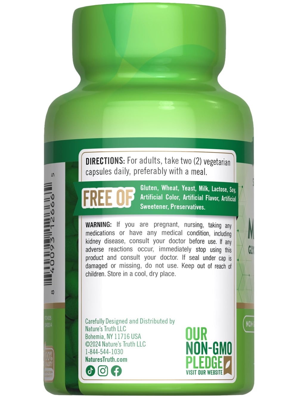 Packaging showing vegetarian magnesium capsules