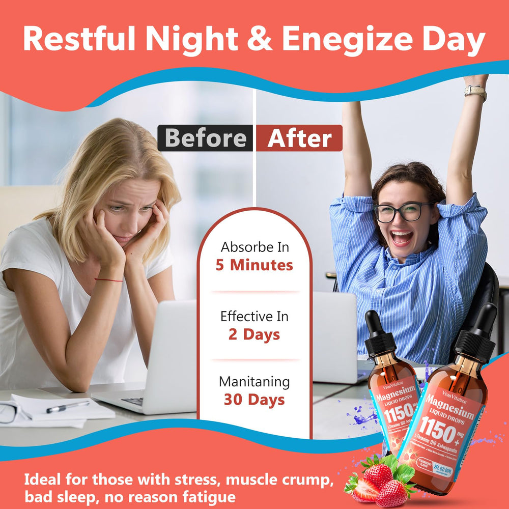 Vegetarian-friendly magnesium glycinate liquid with allergen-free icons