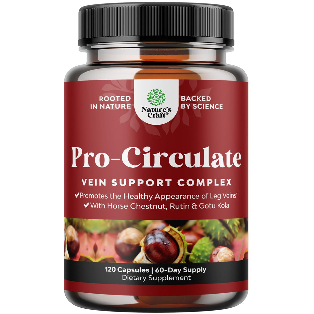 Vein support supplement bottle - front view