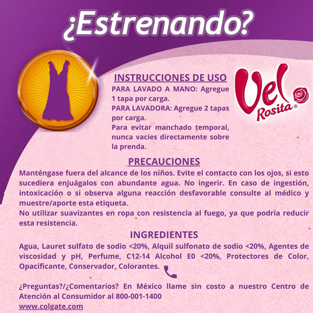 Gentle formula for delicate fabrics with Vel Rosita Delicate detergent