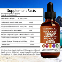 Dropper dispensing 2 mL of wormwood liquid for digestion support
