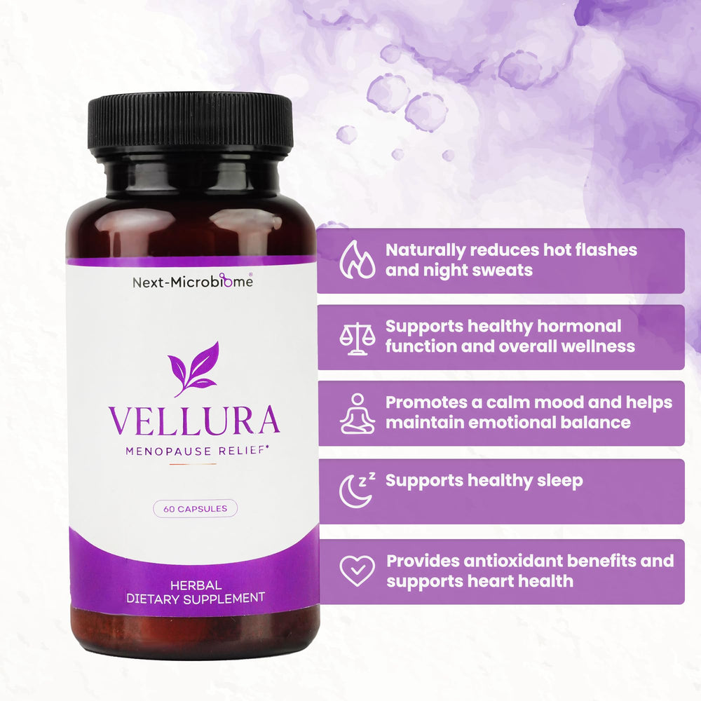 Herbal ingredients blend including Black Cohosh, Red Clover, and Chasteberry