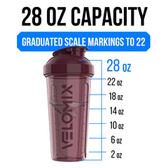 Close-up of leak-proof seal on Velomix 28oz shaker bottle