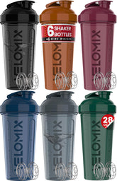 Velomix 6-pack 28oz protein shaker bottles – front view