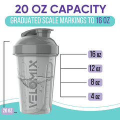 Includes stainless steel shaker ball for smooth blends