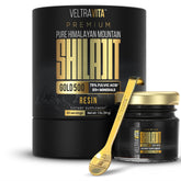 VELTRAVITA Himalayan Shilajit Resin Gold 500 front view jar