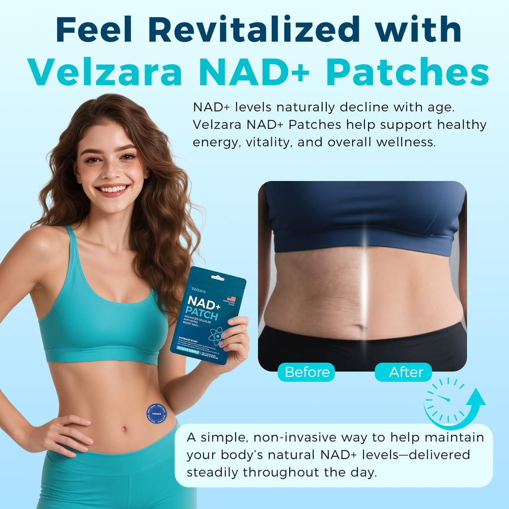 Applying Velzara NAD+ Patch on skin