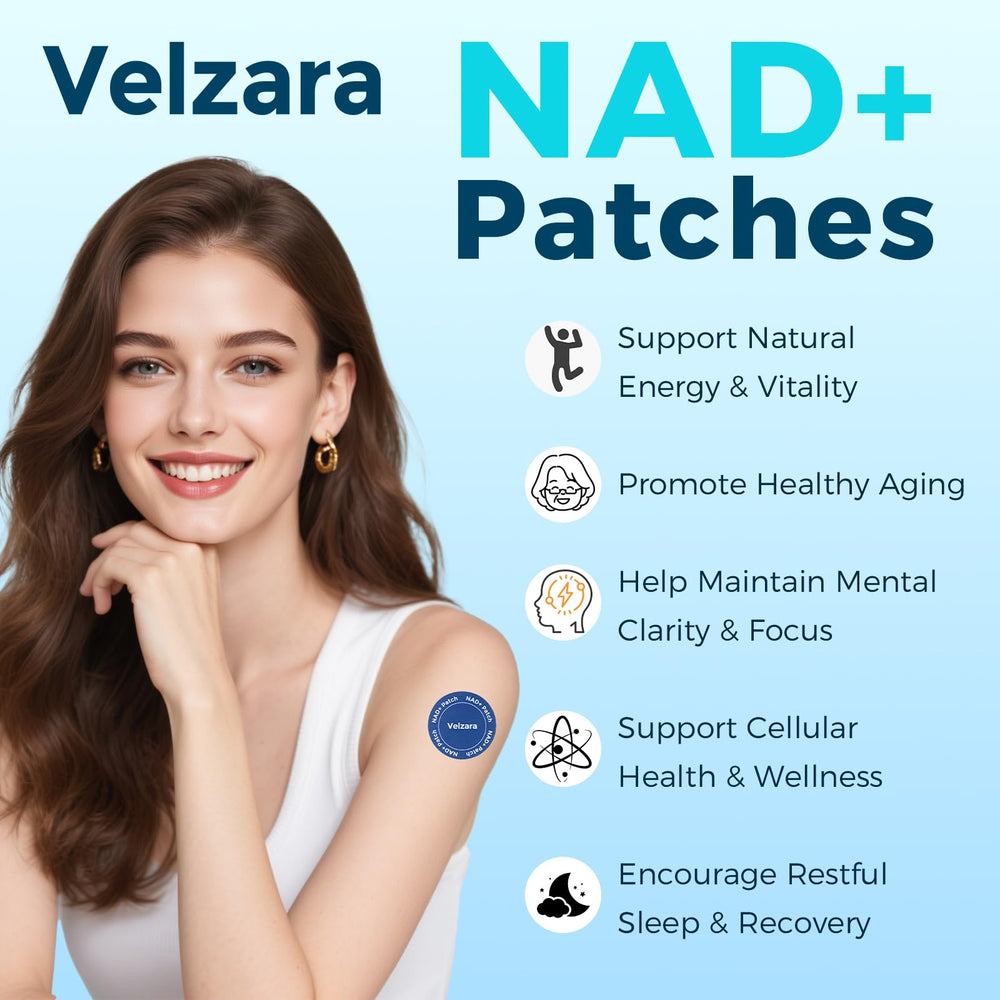 Single Velzara NAD+ Patch ready to wear
