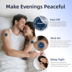 Relaxing bedtime setup featuring Velzara Sleep Patches
