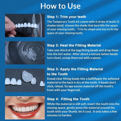 Six-piece veneers teeth kit suitable for women and unisex use