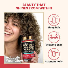 Lifestyle shot with healthy hair, nails and skin