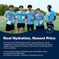 Runner using chewable electrolyte tablets during a workout