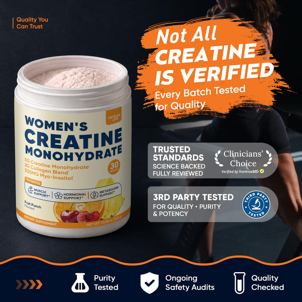 Venture Pal collagen peptides visual highlighting skin and hair support