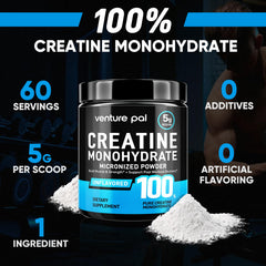 Scoop of creatine monohydrate being added to a glass