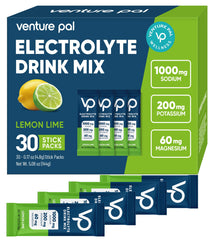 Venture Pal high-sodium electrolyte powder stick packaging on white background