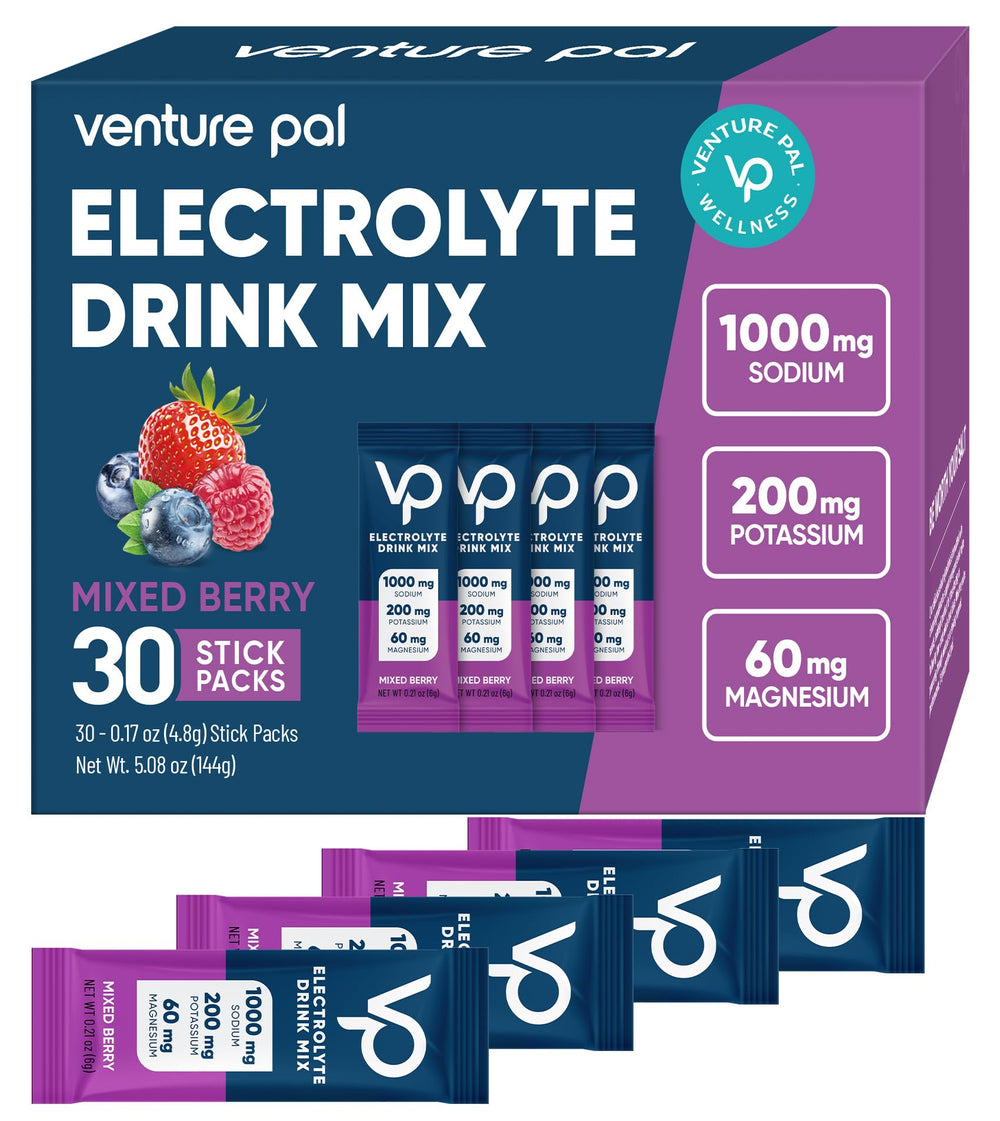 Venture Pal high-sodium electrolyte powder packets - front view