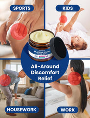 Warm palms rubbing the lotion for absorption