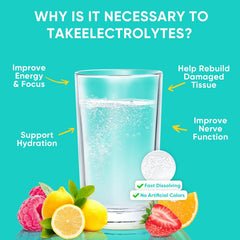 Close-up of electrolyte powder dissolving in water