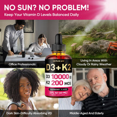 Sugar-free Vitamin D liquid in dropper bottle