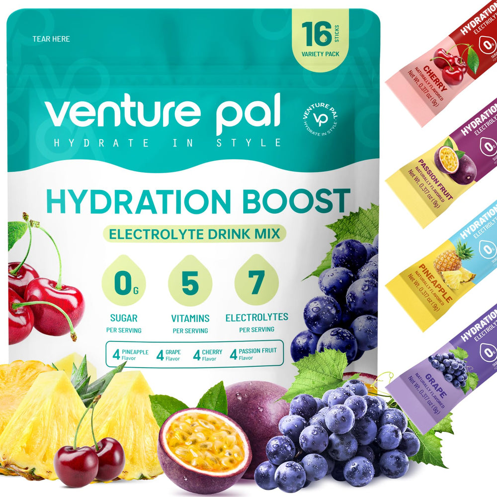 Venture Pal Sugar Free Electrolyte Packets – 16 sticks, box front