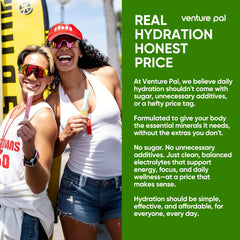 Hydration Boost electrolyte powder sachet next to a glass of water